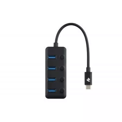 Концентратор 2E Type-C to 4xUSB3.0, with switch, 0.25 м (2E-W1406), фото №2