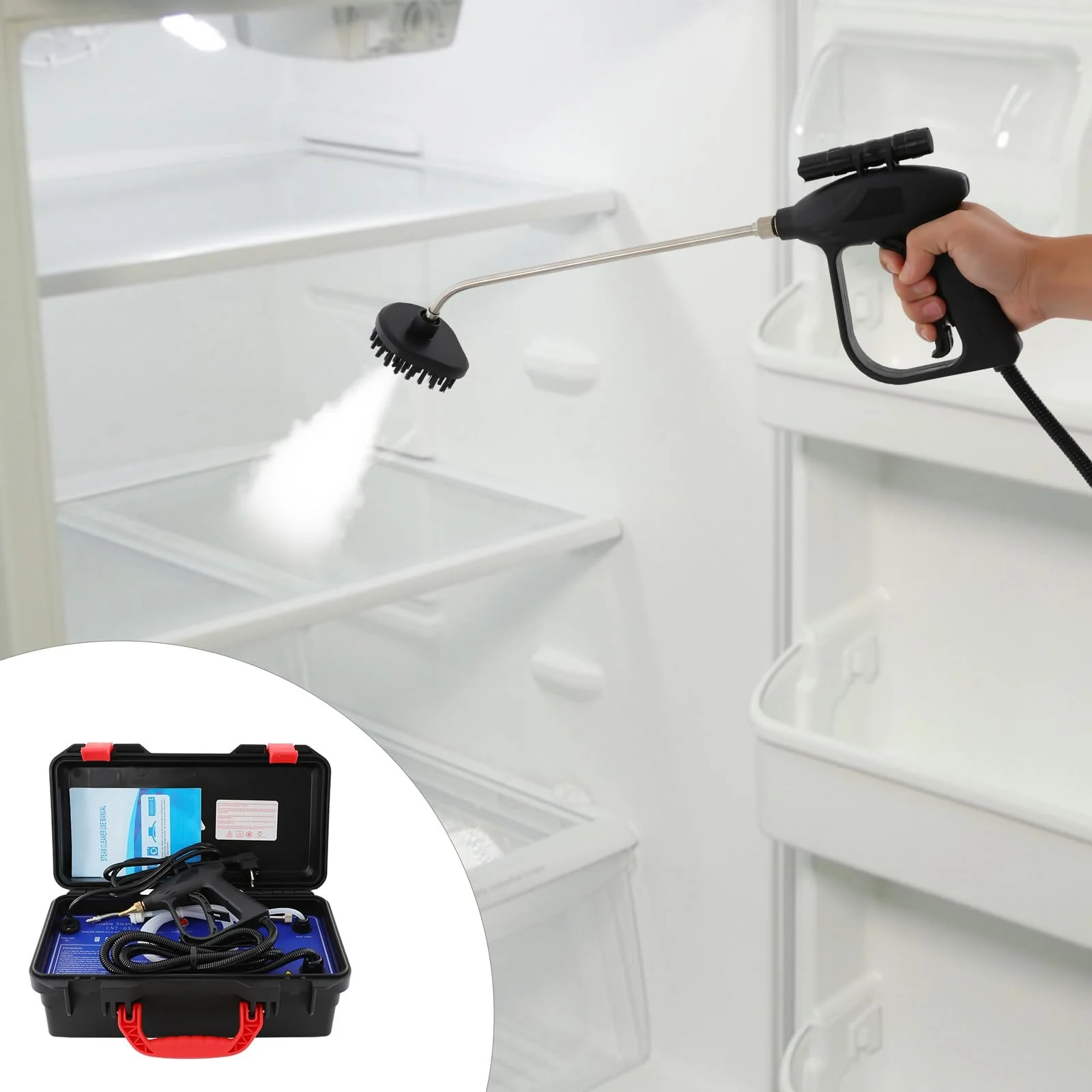 Портативний пароочисник 3000 Вт 2-3.5 бар Безрезервуарний з кейсом, фото №2 Портативний пароочисник 3000 Вт 2-3.5 бар Безрезервуарний з кейсом, фото №2