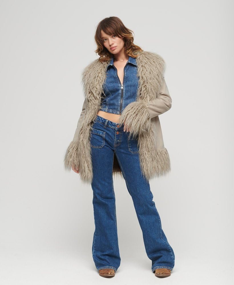 Куртка Superdry Afghan Кожаная искусственная женская, фото №3