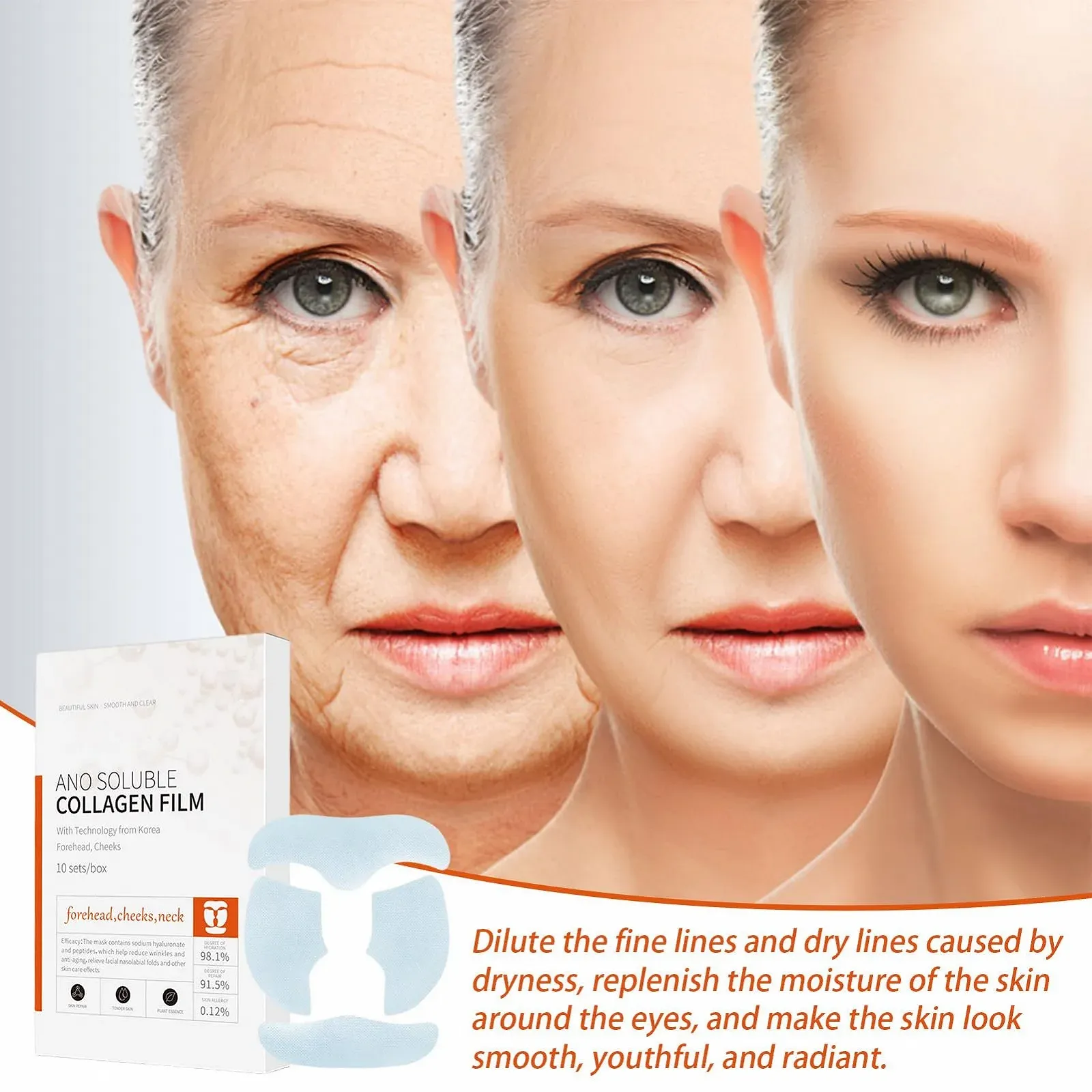 Плівка для обличчя Зволожуюча та зміцнююча маска для обличчя, фото №3 Плівка для обличчя Зволожуюча та зміцнююча маска для обличчя, фото №3