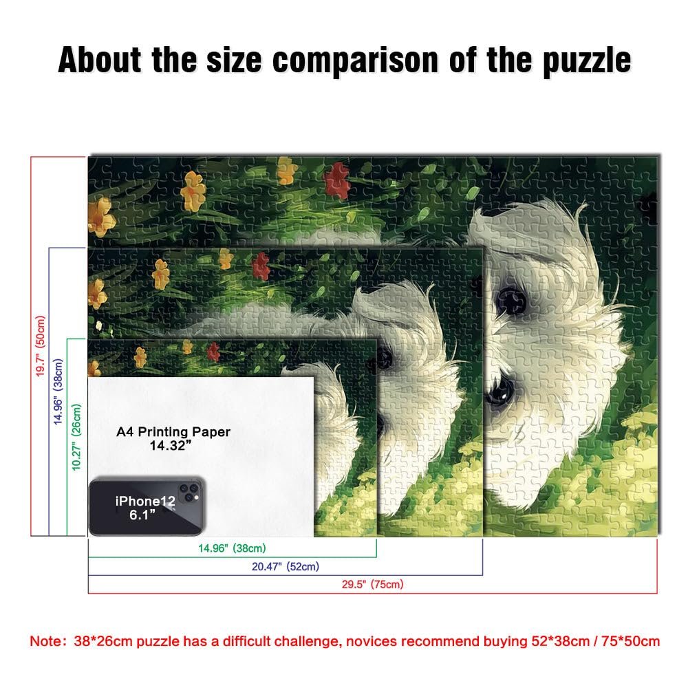 Пазл Щенок мальтийской болонки в цветах 1000 элементов 38 x 26 см, фото №5 Пазл Щенок мальтийской болонки в цветах 1000 элементов 38 x 26 см, фото №5