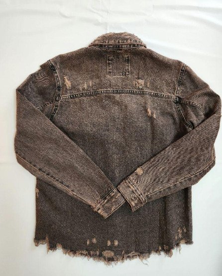 Світшот zara OVERDYED DENIM OVERSHIRT brown L, фото №2