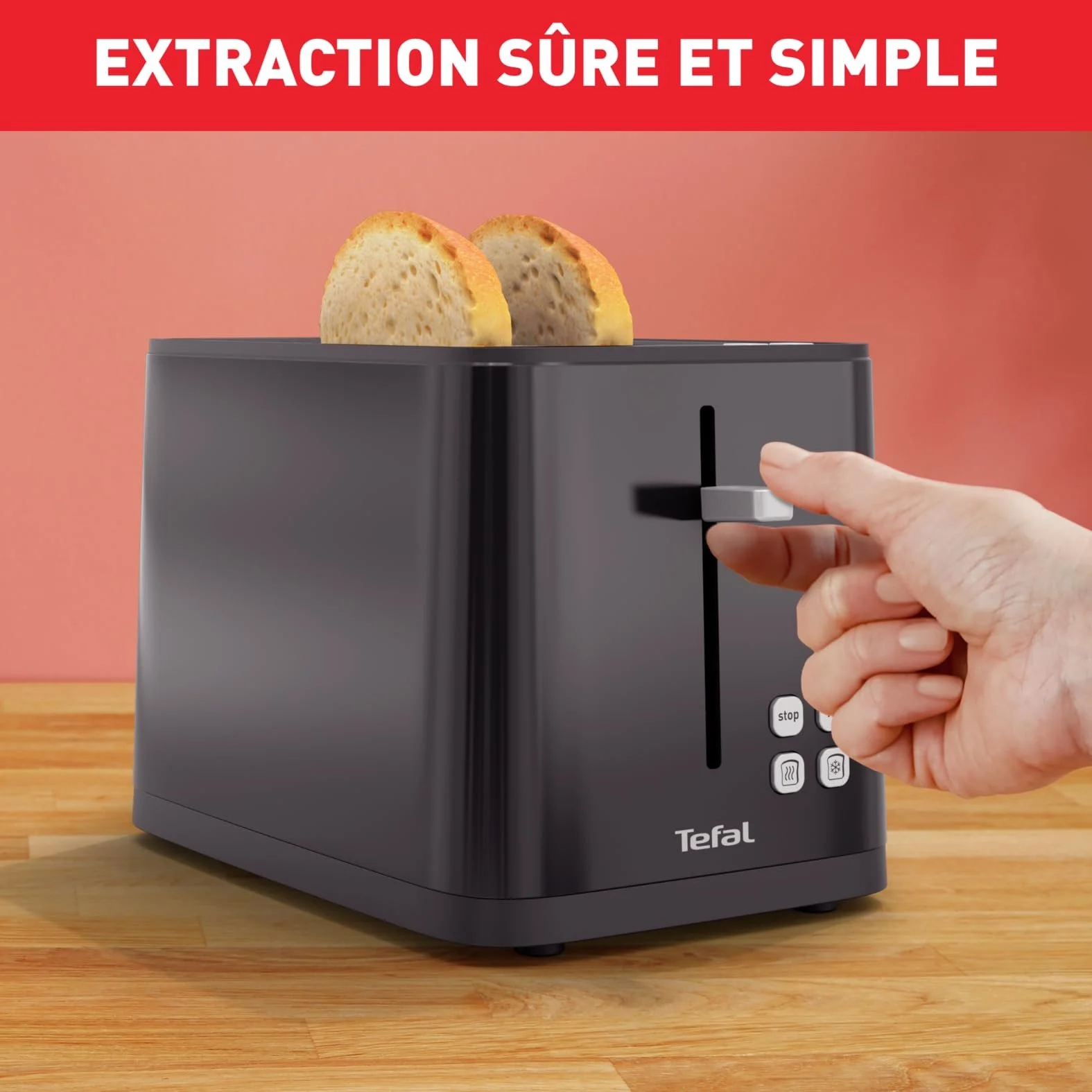 Тостер Tefal Smart & Light TT640810 Цифровой с термостатом, 7 положений, Черный, фото №6