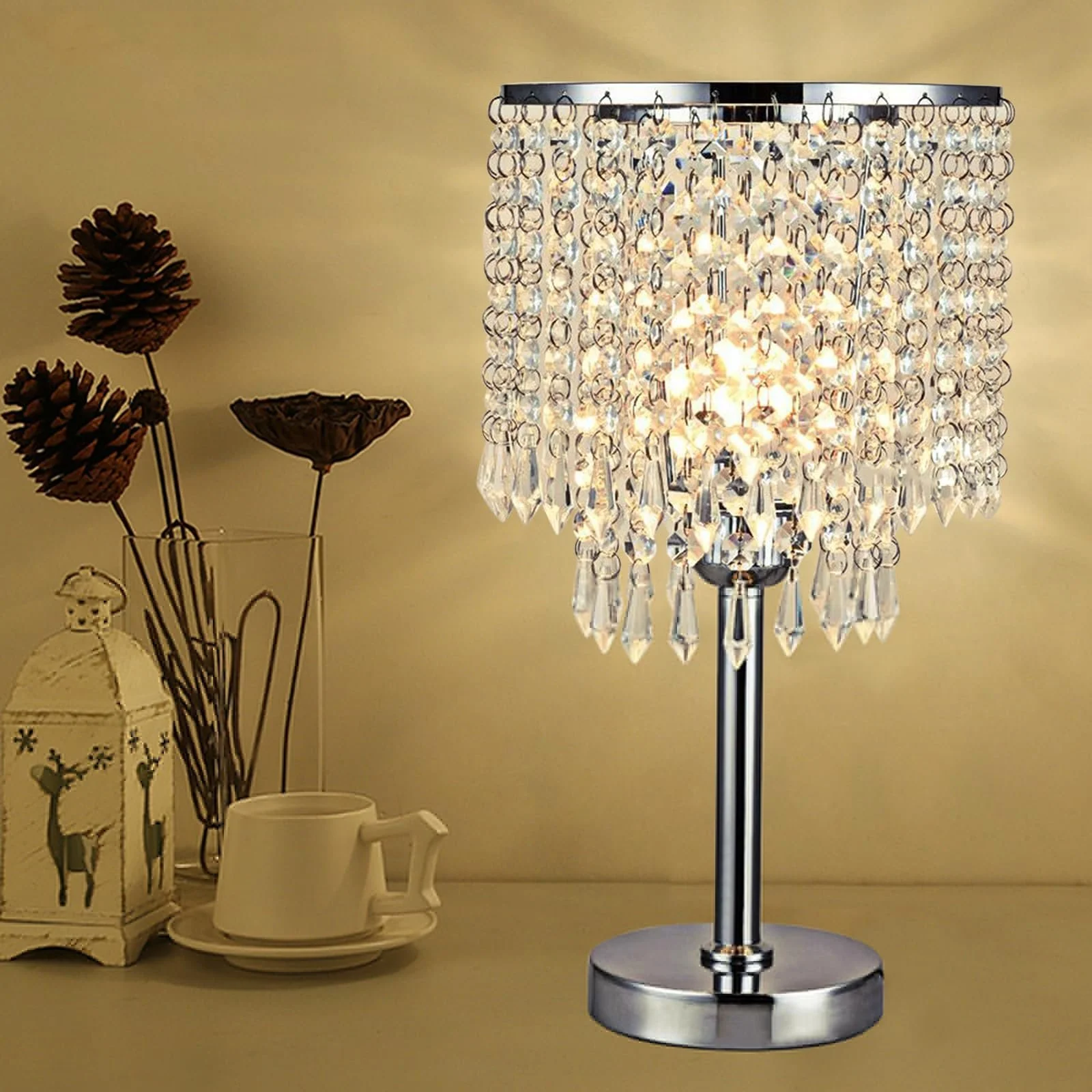 Настільна лампа Modern Luxury Crystal 20 x 20 x 42 см E27 Біла, фото №1