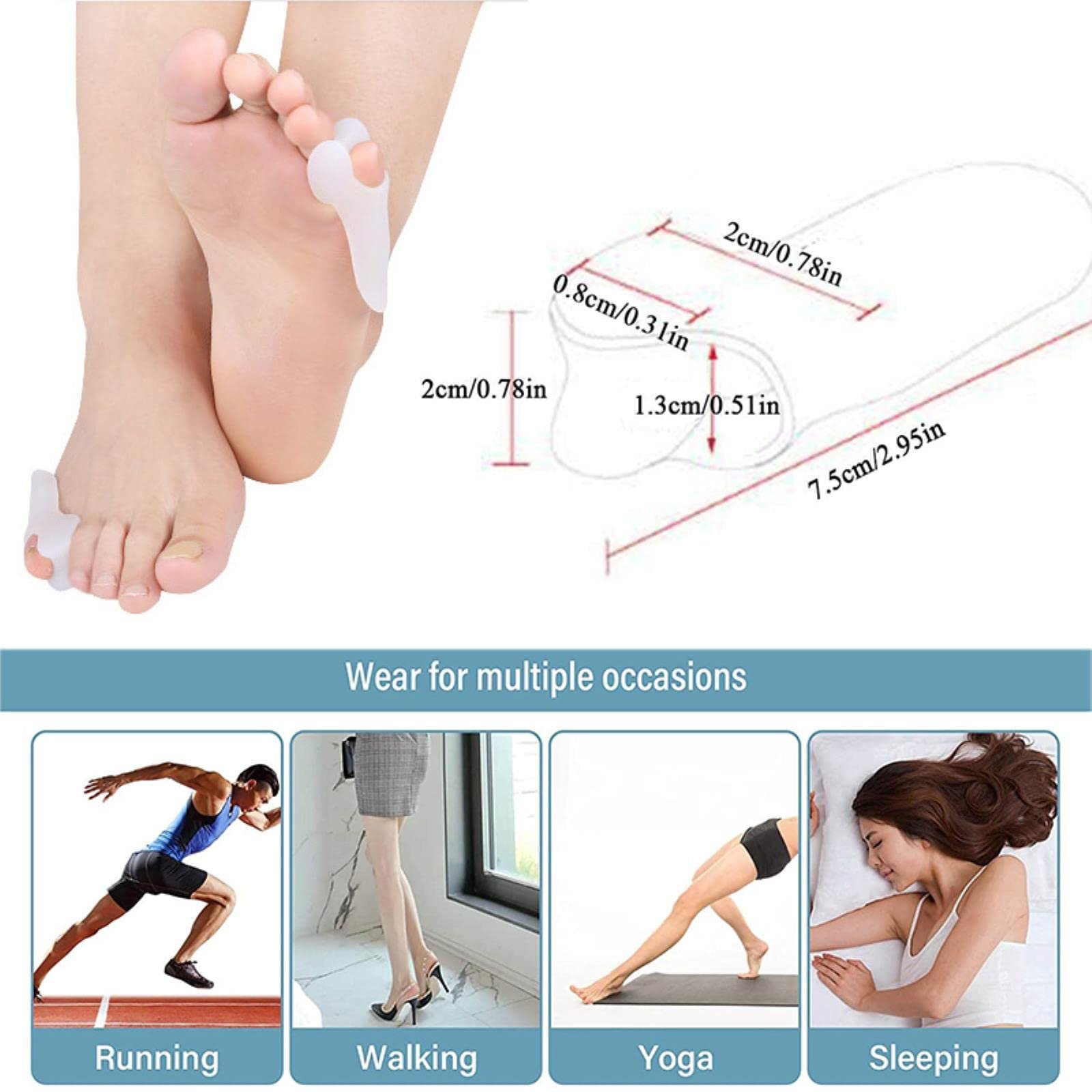 Роздільник для пальців гелевий 2/4 шт. Коректор вальгусної деформації мізинця, фото №4 Роздільник для пальців гелевий 2/4 шт. Коректор вальгусної деформації мізинця, фото №4