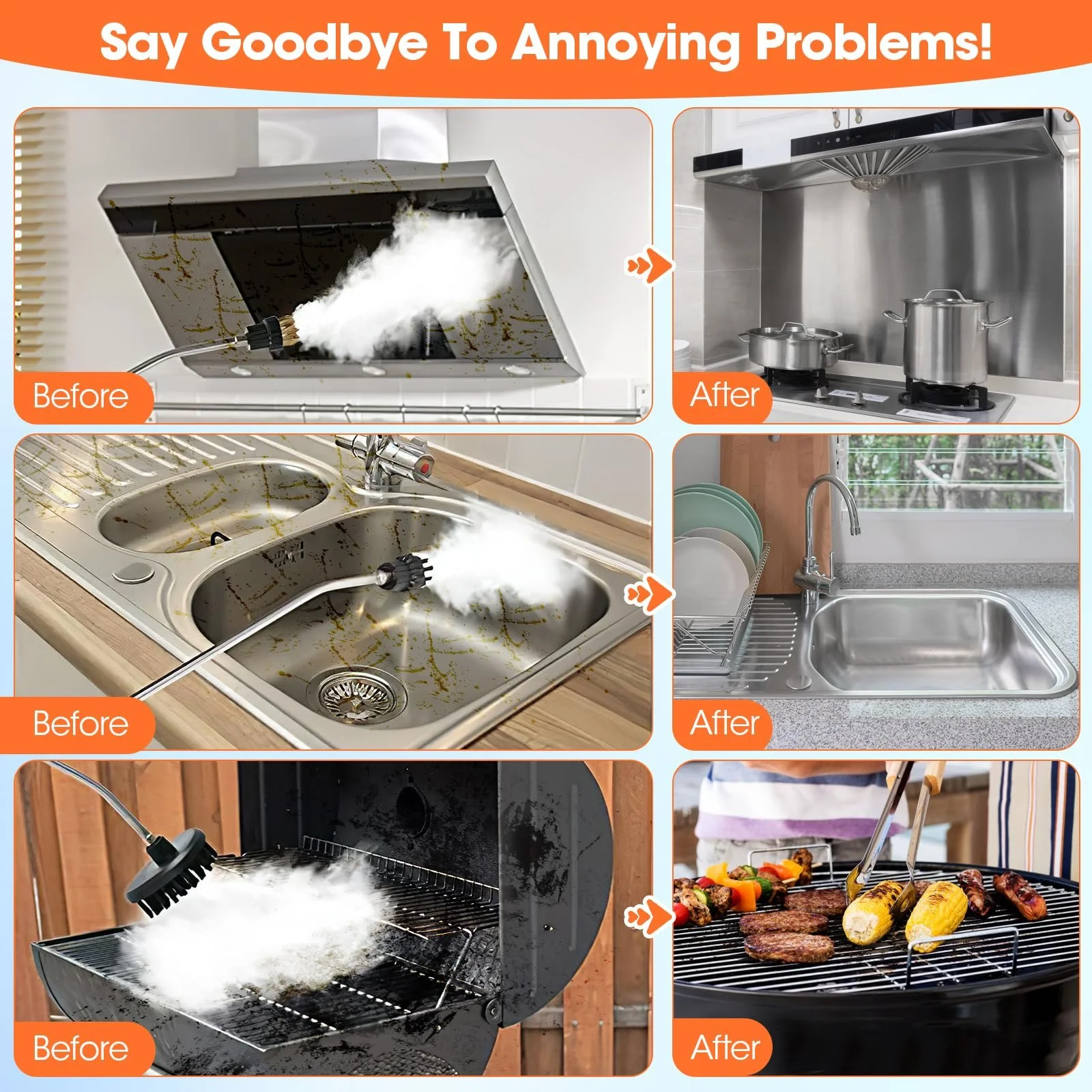 Пароочисник побутовий 2500W 1350 ml 3 bar ручний, фото №9