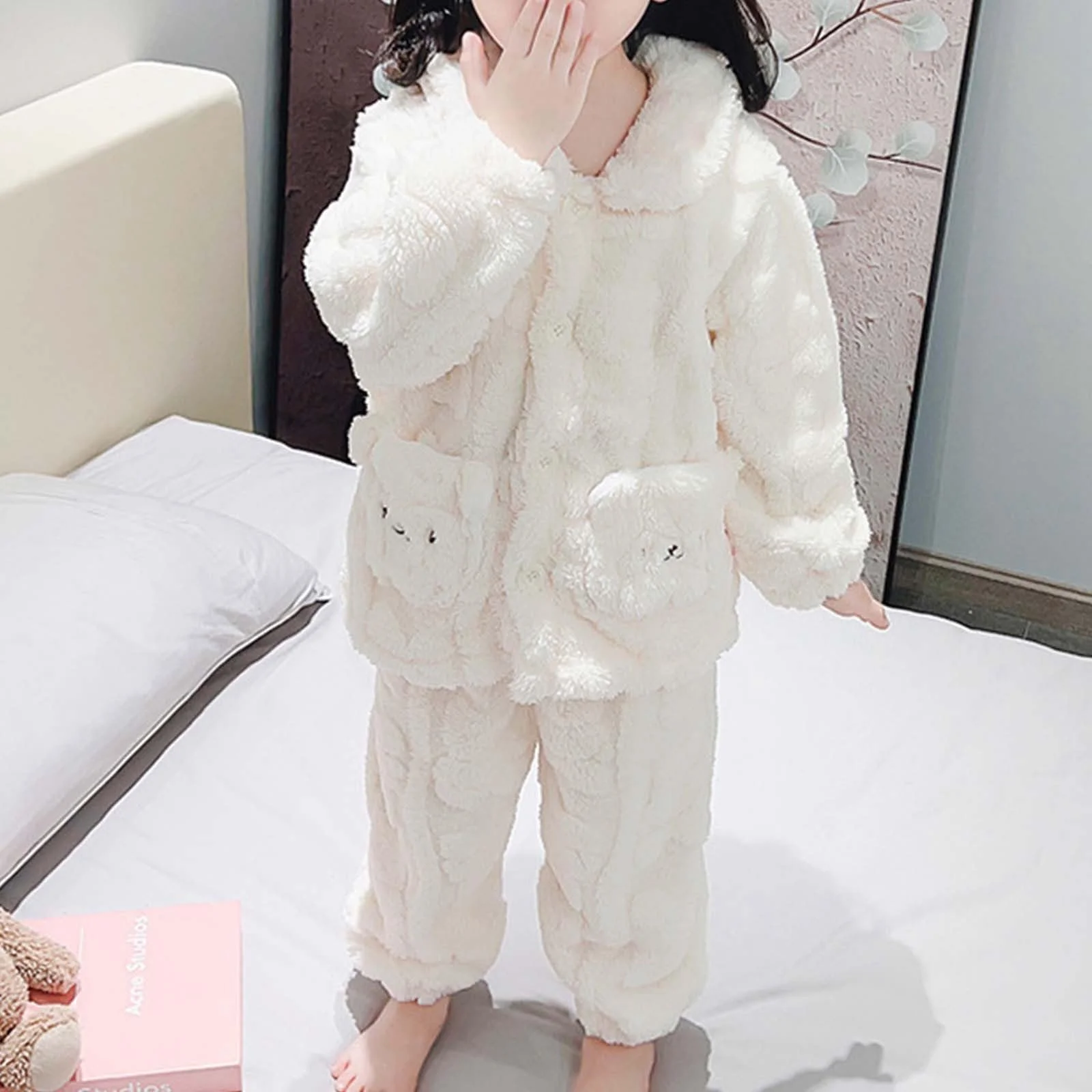 Пижама MNRIUOCII Для девочек Фланелевая Термальная Рубашка с длинными рукавами + Термальные Брюки Комплект 2 шт. Теплая Милая Одежда, фото №8 Пижама MNRIUOCII Для девочек Фланелевая Термальная Рубашка с длинными рукавами + Термальные Брюки Комплект 2 шт. Теплая Милая Одежда, фото №8