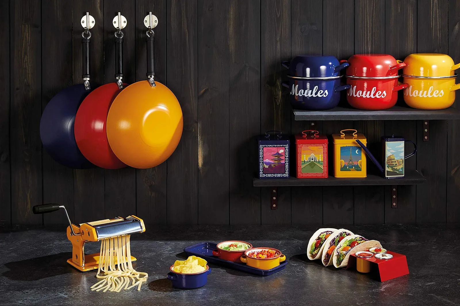 Миски эмалированные KitchenCraft World of Flavours Набор 3 шт разноцветные, фото №4