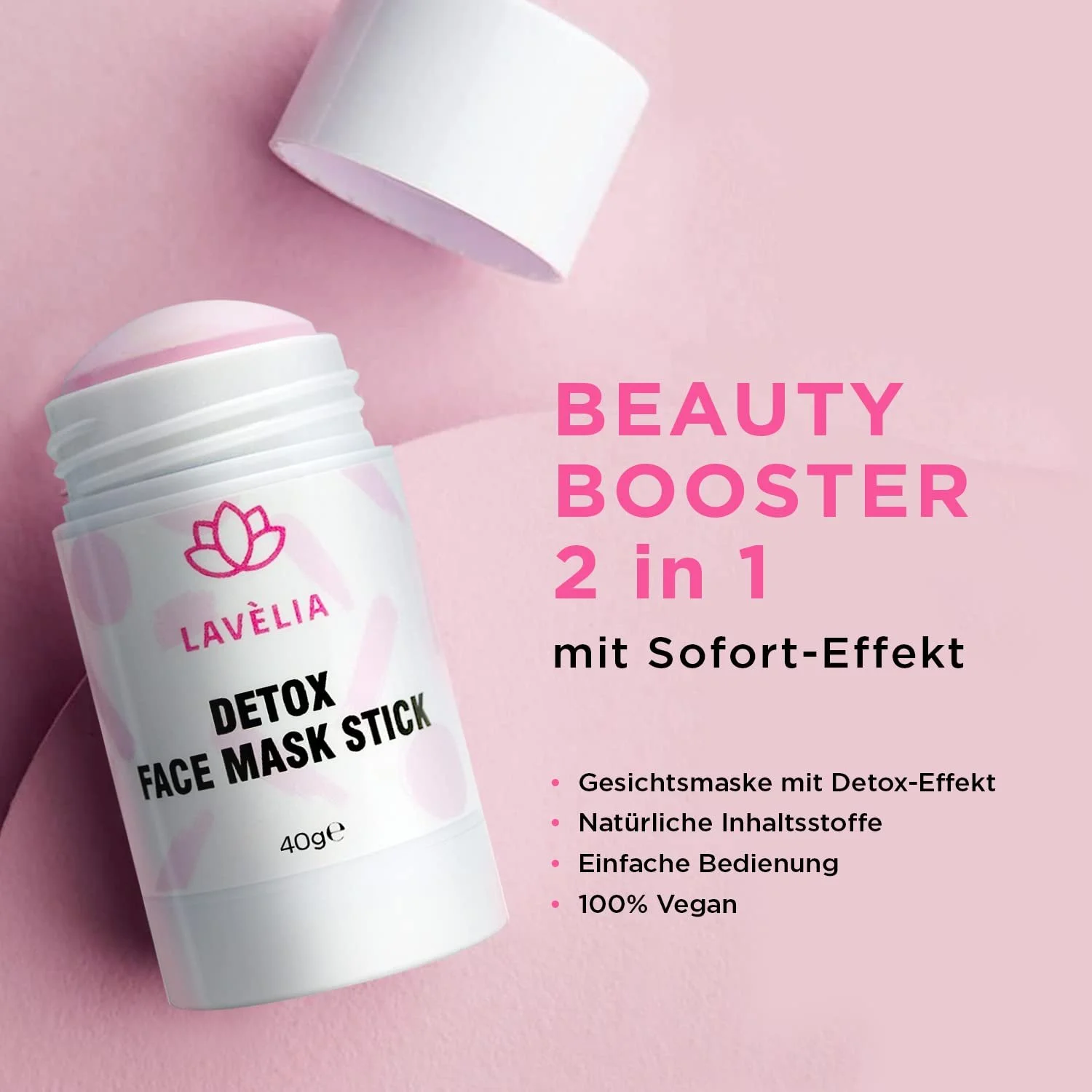 Маска для обличчя The Best Detox Ефект для глибокого очищення пор Біла глина, олія троянди та вітамін C+E, фото №2