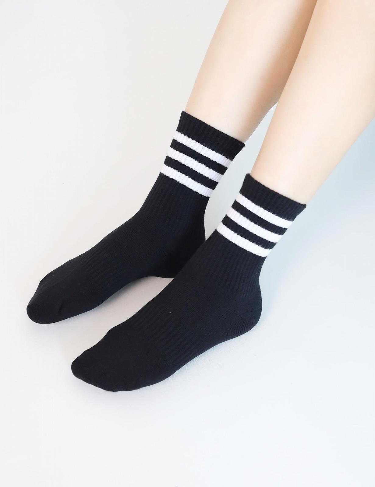 Носки теннисные ретро спортивные в полоску из органического хлопка (5 пар), фото №2