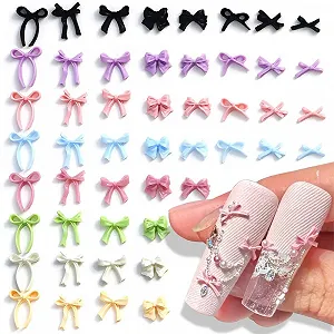 Подвески-бантики для ногтей Разноцветные 100 шт. - Фото 1