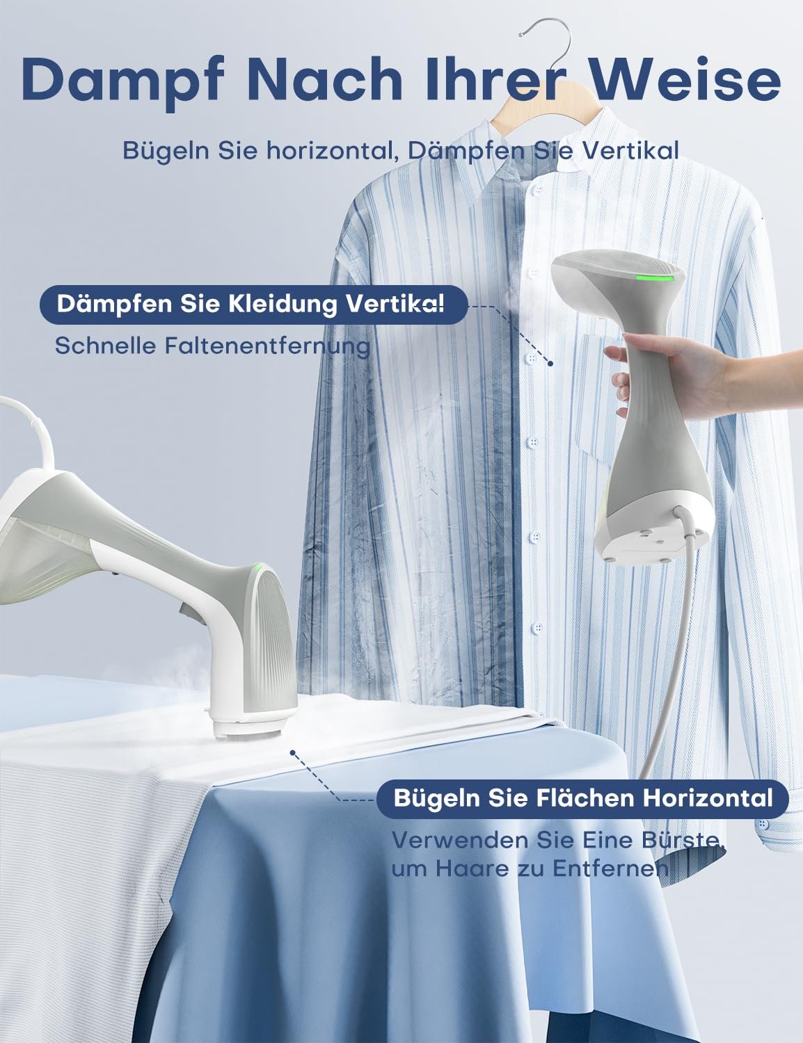 Відпарювач QEXREED 1300 W 260 мл портативний, фото №3 Відпарювач QEXREED 1300 W 260 мл портативний, фото №3