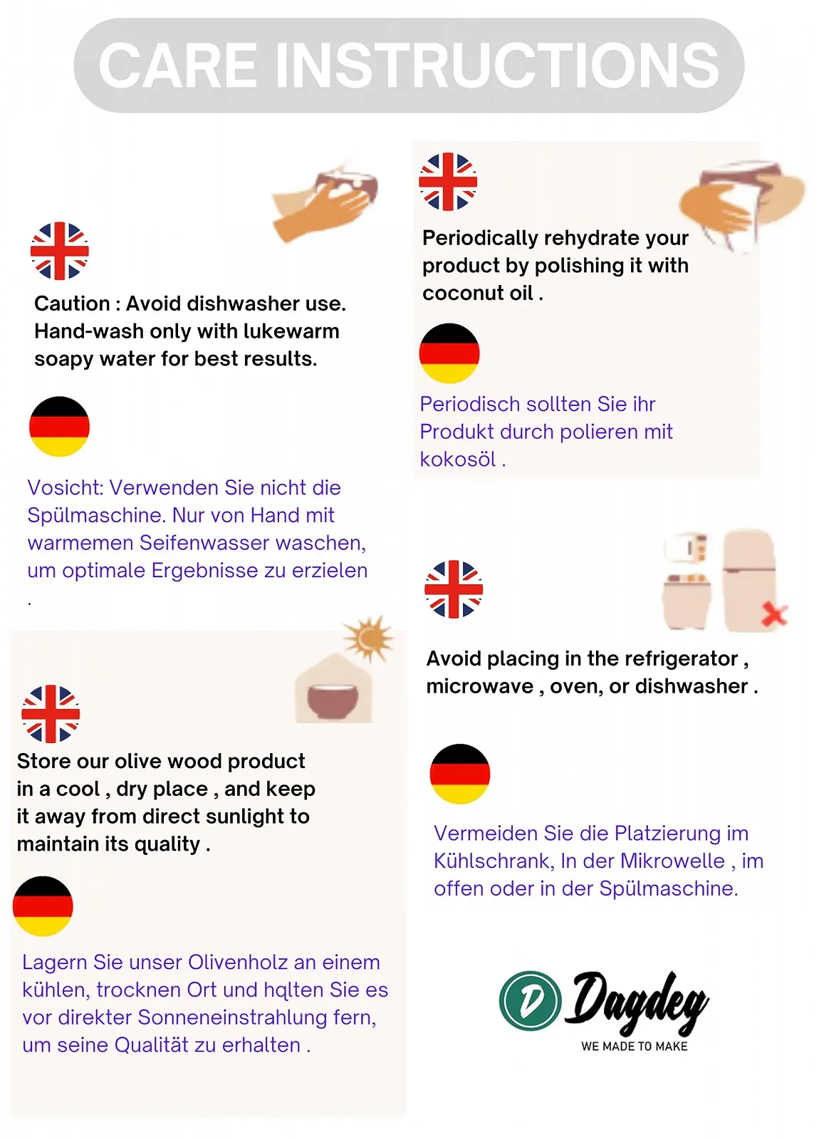 Ложка Столова DAGDEG, 3 шт, Дерево оливи, 20 см, Ручна робота, фото №5