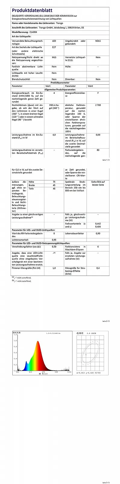 Настільна лампа Trango Jil 2017-21C-SD*2 Touch LED 3 рівні яскравості зі скляним плафоном лампа E14 4 Вт 2700 K Warm White набір з 2 шт. Beige, фото №9