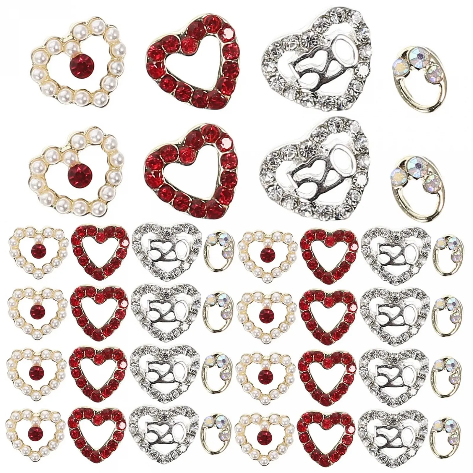 Украшения для ногтей Сердце Coheali 40 шт. Цинковый сплав, фото №1