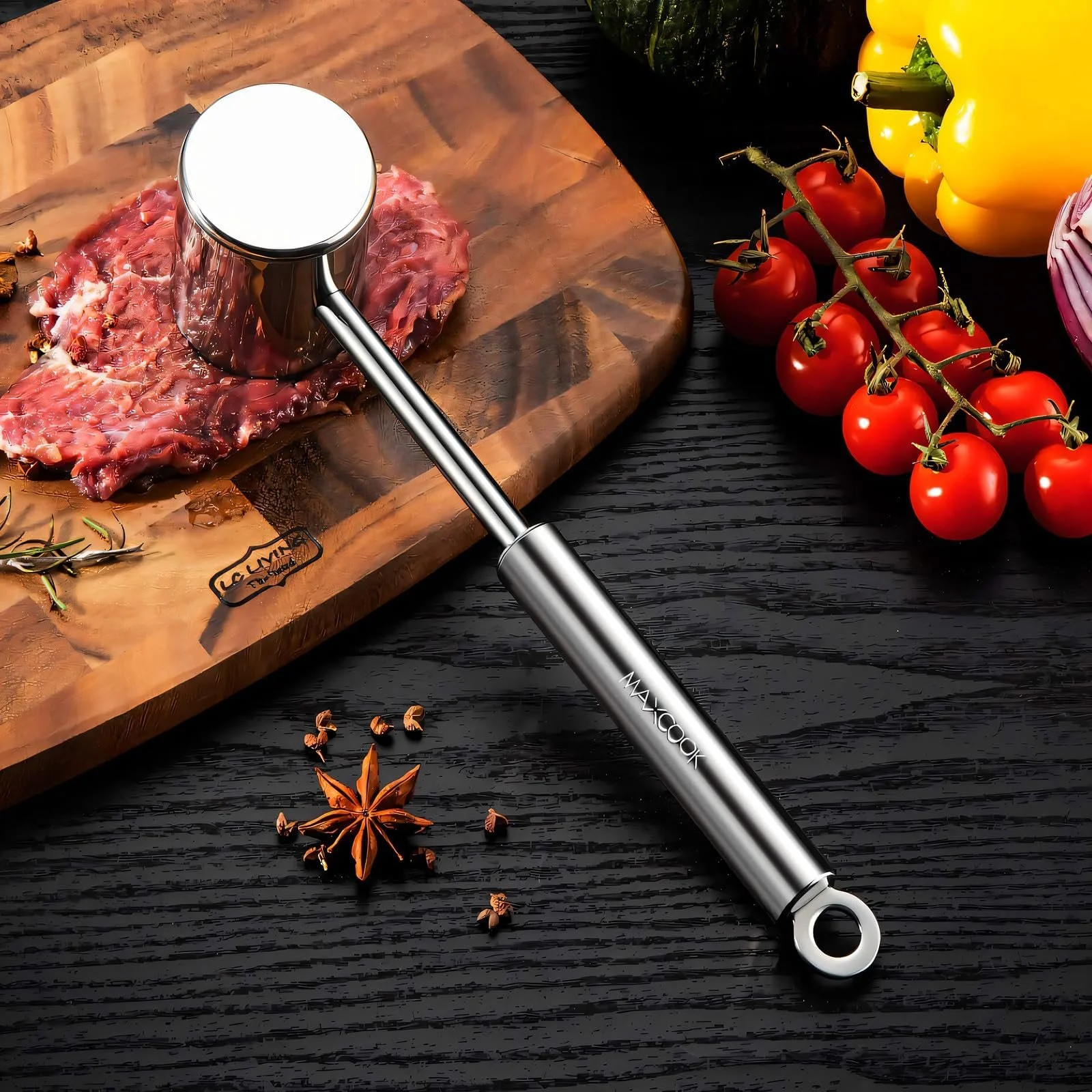 Молоток для мяса Stainless Steel 18/8 двухсторонний с эргономичной ручкой можно мыть в посудомоечной машине, фото №8 Молоток для мяса Stainless Steel 18/8 двухсторонний с эргономичной ручкой можно мыть в посудомоечной машине, фото №8