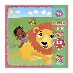 Пазл Зоопарк Лев 12 элем 21х20 см [tsi205243-TSI] - Фото 1