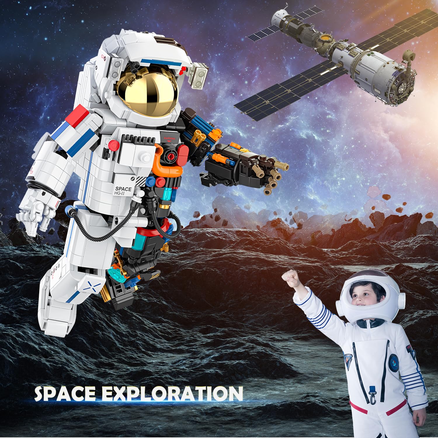 Конструктор HOGOKIDS Technik Space Astronaut 896 деталей, фото №7