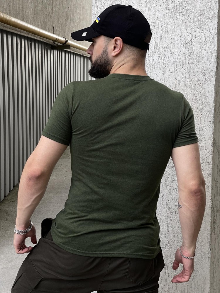 футболка ТРИЗУБ вышивка хаки, фото №5 футболка ТРИЗУБ вышивка хаки, фото №5