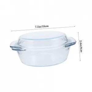 Форма для запекания стеклянная с крышкой для микроволновой печи термостойкая synthetic.ua - Фото 1