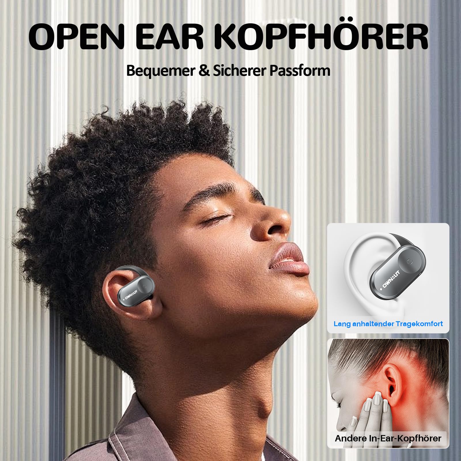 Наушники Ownhut Bluetooth 5.3 Беспроводные Открытые Спортивные С сенсорным управлением, фото №4