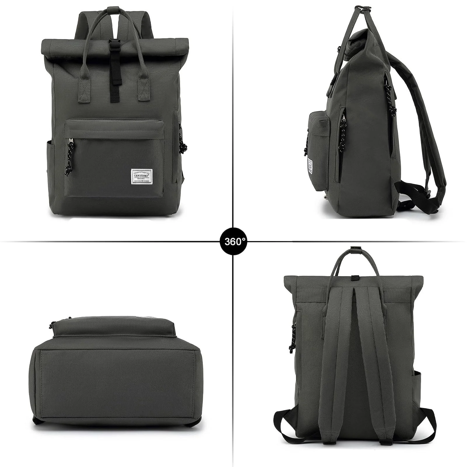 Рюкзак для ноутбука TANTOMI 15.6 дюйма Rolltop Waterproof, фото №7 Рюкзак для ноутбука TANTOMI 15.6 дюйма Rolltop Waterproof, фото №7