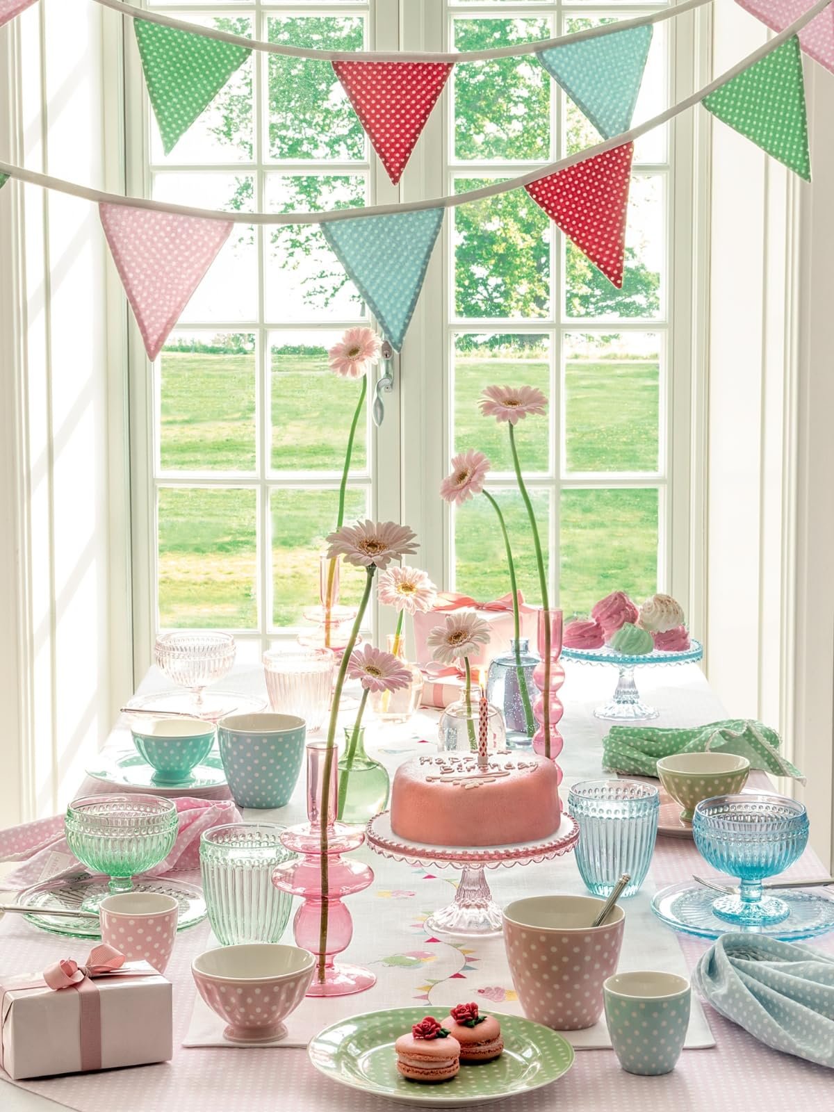 Скатертина GreenGate Dotty Блідо-зелена 145 x 250 см, фото №4