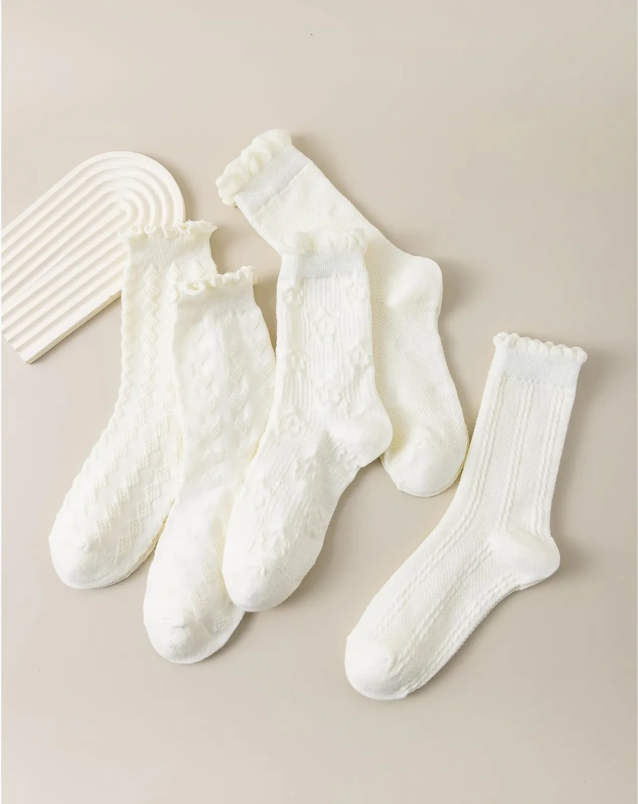 Шкарпетки Yawlsow з рюшами 5 пар Жіночі, фото №6