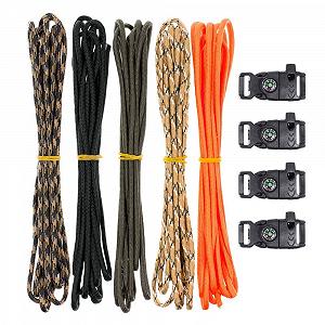 Набір для браслетів з паракорду PARACORD PLANET - Кресало, свисток і компас - для виживання, 5 шт, багатоколірний 850 - Фото 1