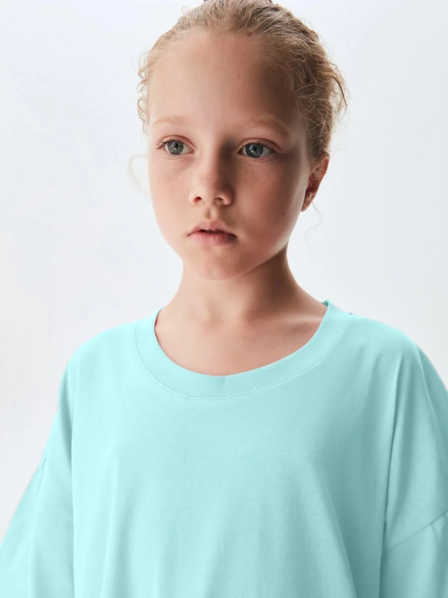 Футболка LTB Jeans Kokaha для дівчаток, з короткими рукавами, круглим вирізом, принт LTB, 100% бавовна, синя, розмір 176 см, фото №4