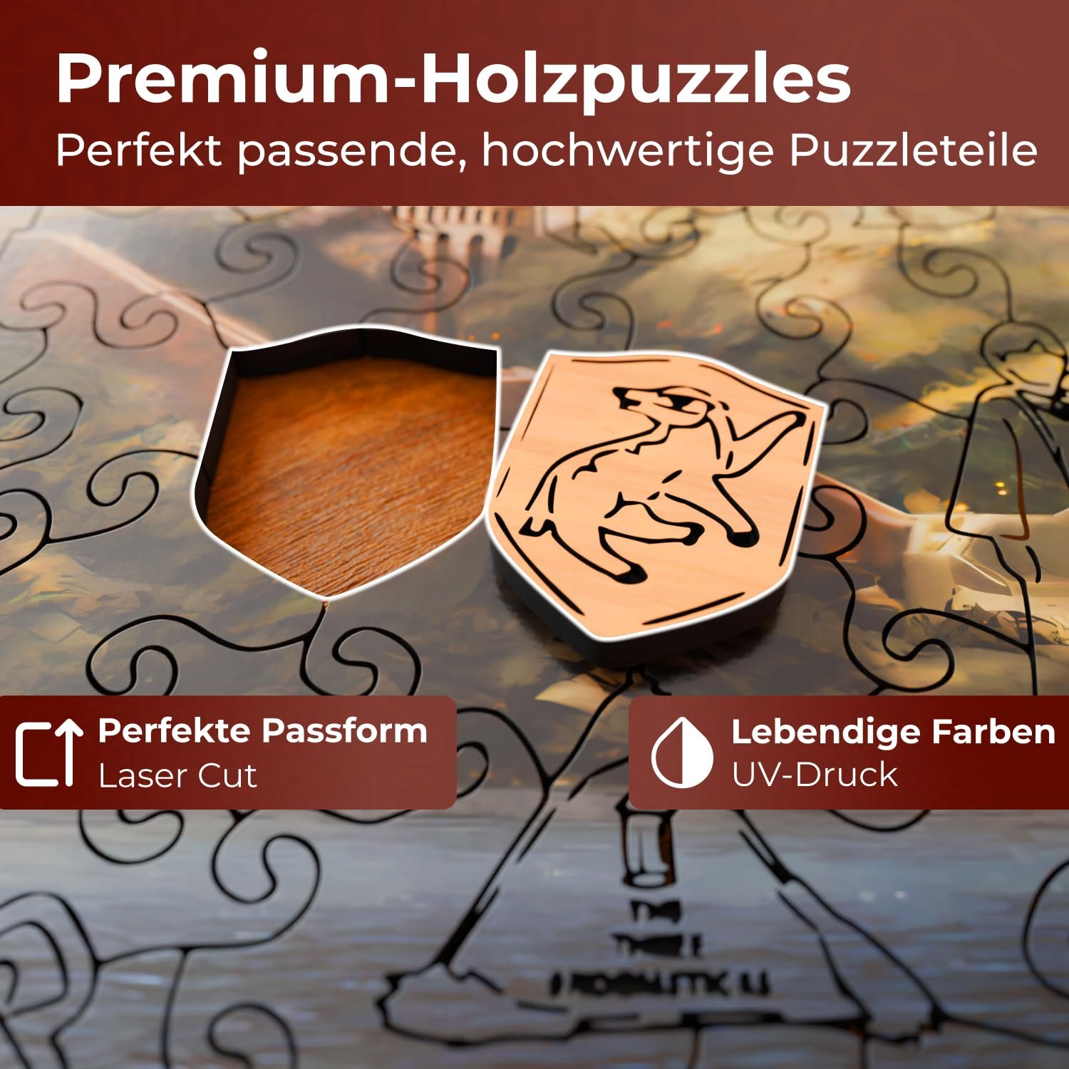 Деревянный пазл Crafthub Premium Harry Potter Hogwarts Castle A3 158 деталей UV-печать 27.6 см x 31.8 см, фото №3