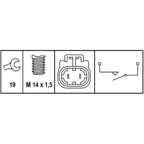 Вимикач ліхтаря заднього ходу HELLA 6ZF 008 621-291 для MERCEDES-BENZ NISSAN HOLDEN, фото №2
