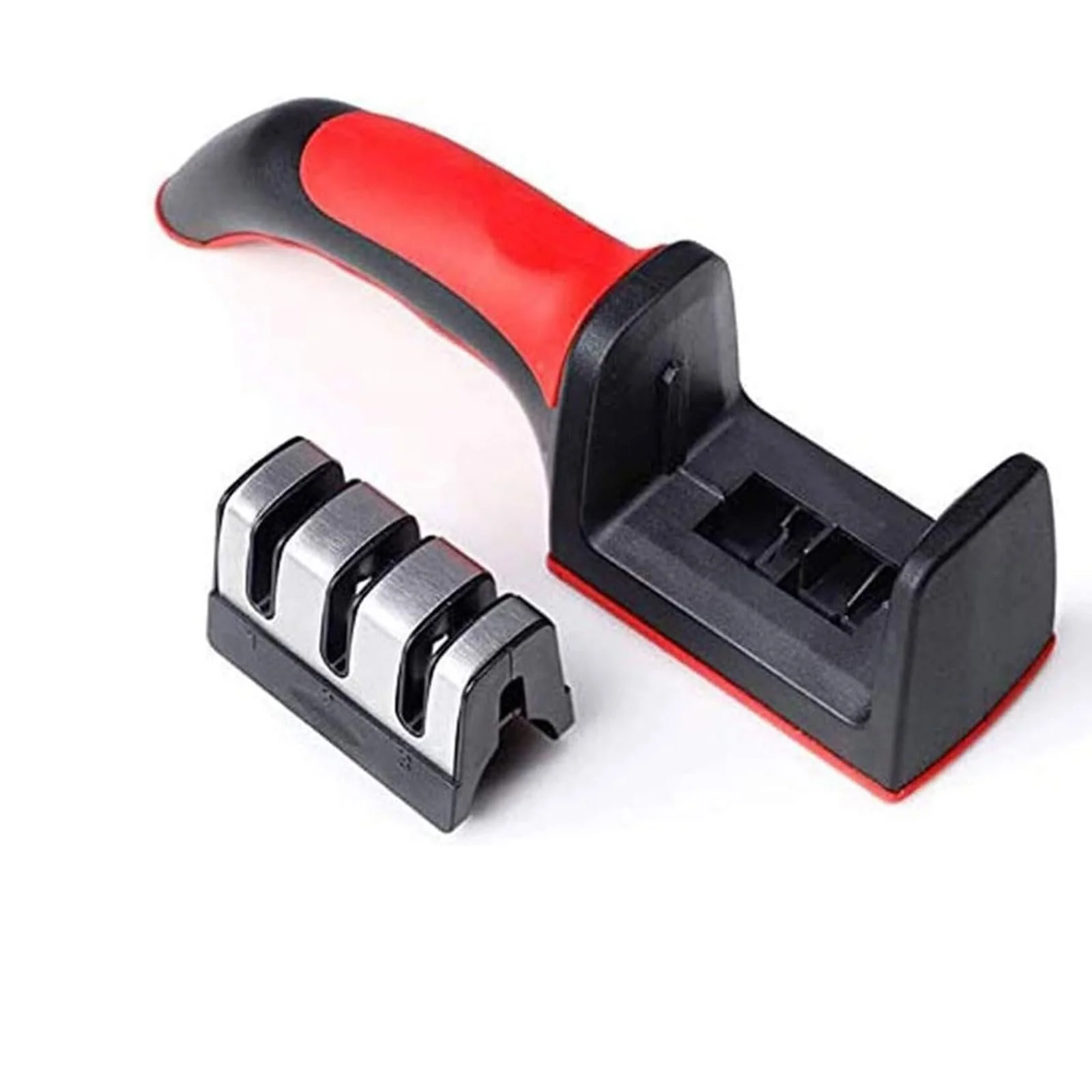 Точилка для кухонних ножів ручна 3-в-1 з трьома слотами для заточування, фото №3