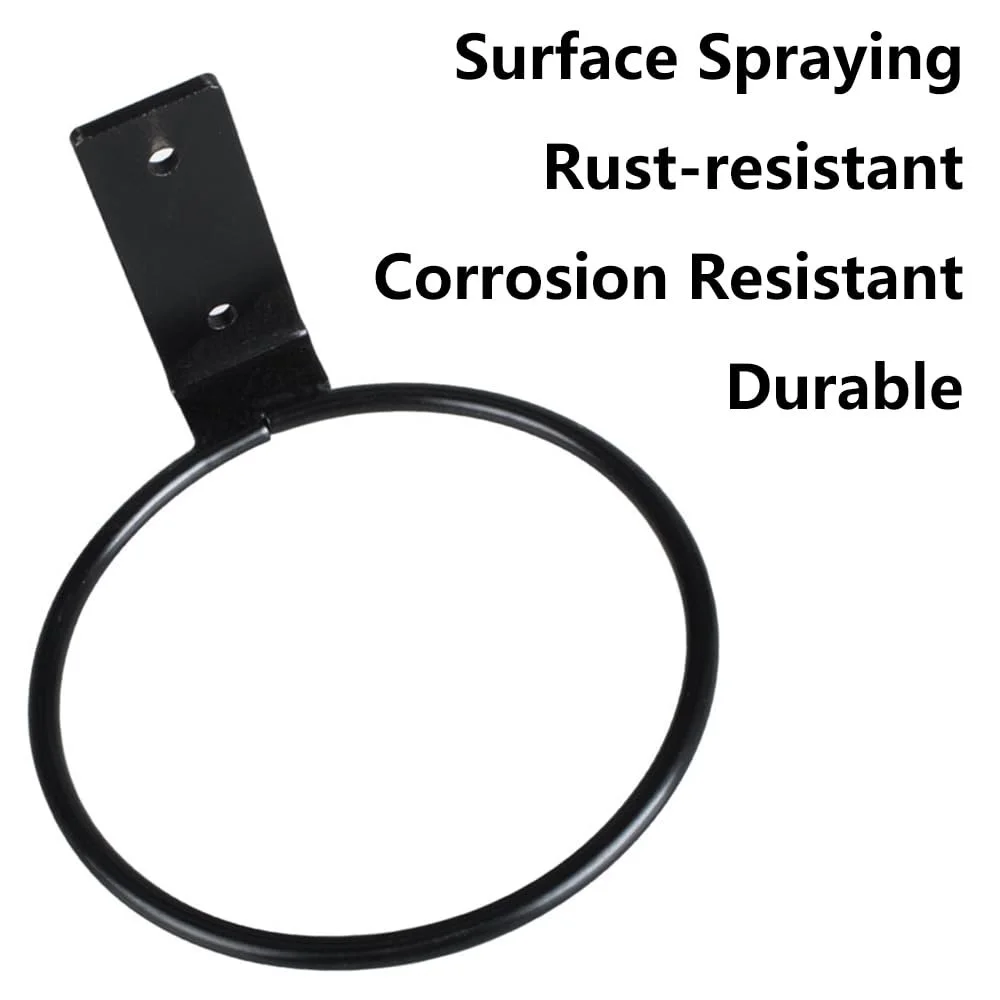 Тримач для квіткових горщиків настінний TopHomer кільце 8 дюймів (20 см) чорний, фото №3