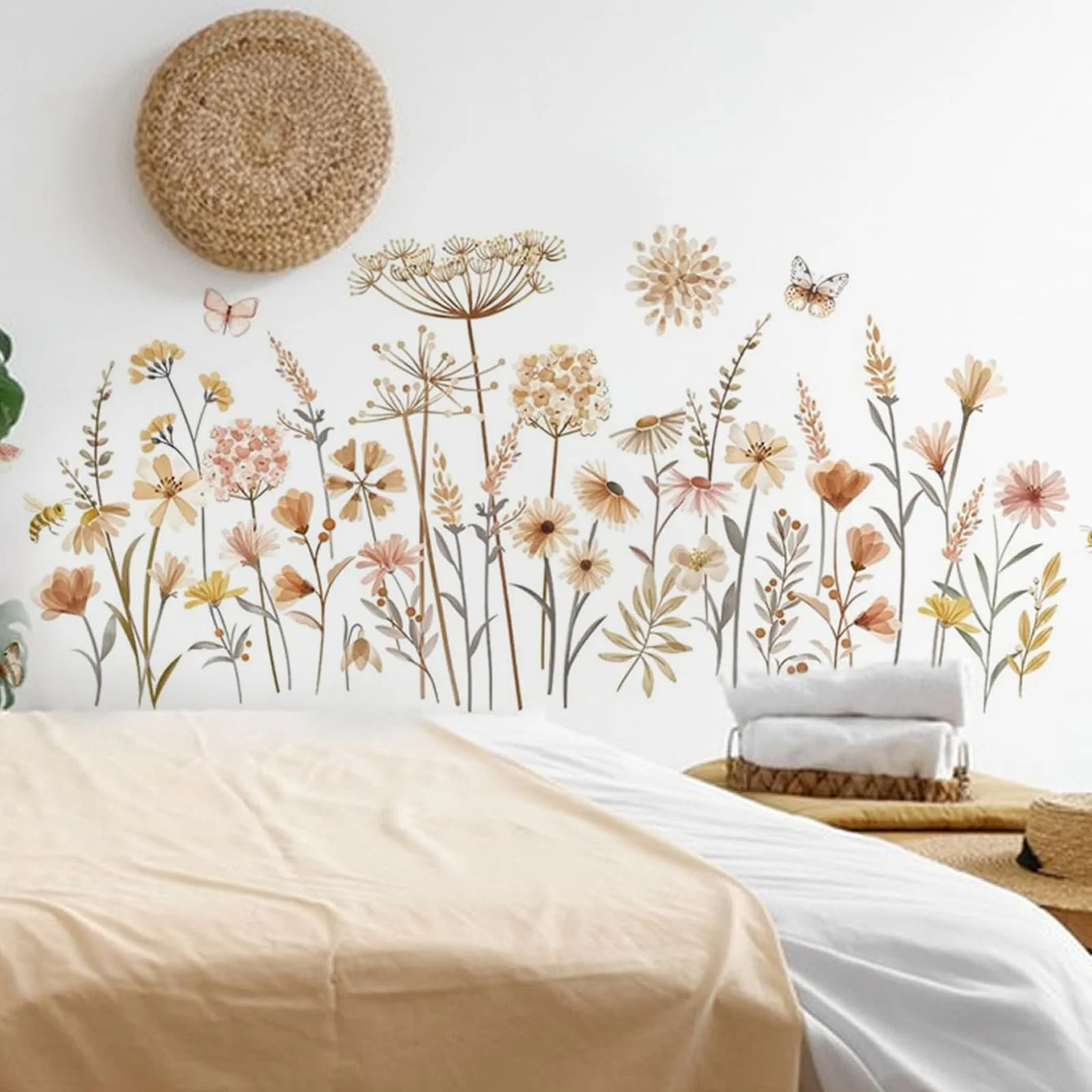 Наклейка на стіну Кульбаби Метелики Квіти Бохо, фото №7