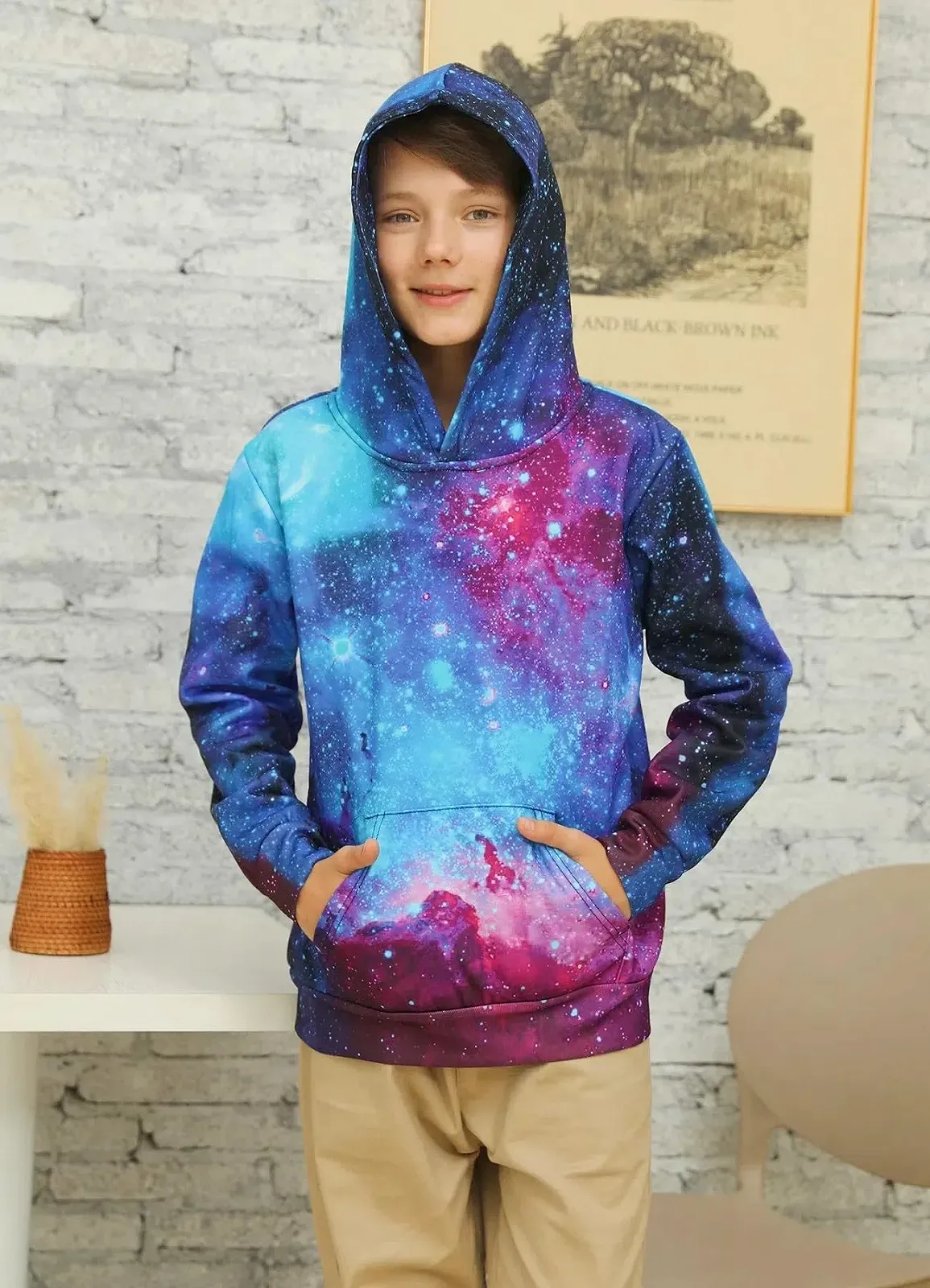 Худі Fanient 3D принт для хлопчиків та дівчаток, фліс, з кишенями кенгуру, фото №3 Худі Fanient 3D принт для хлопчиків та дівчаток, фліс, з кишенями кенгуру, фото №3