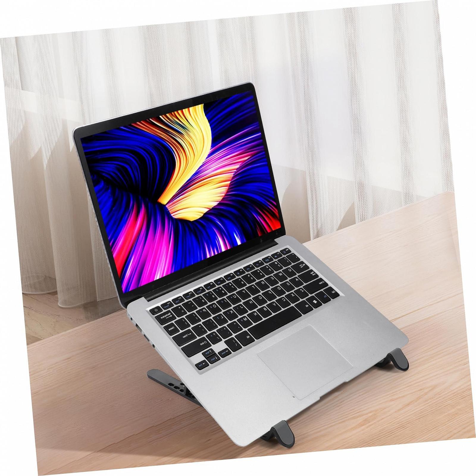 Підставка для ноутбука Lurrose з вентиляторами Складна охолоджуюча  з нековзною конструкцією, фото №2