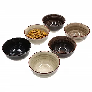 Миска MamboCat Набор из 6 мисок для закусок и соусов серого цвета, диаметр 12 см synthetic.ua - Фото 1