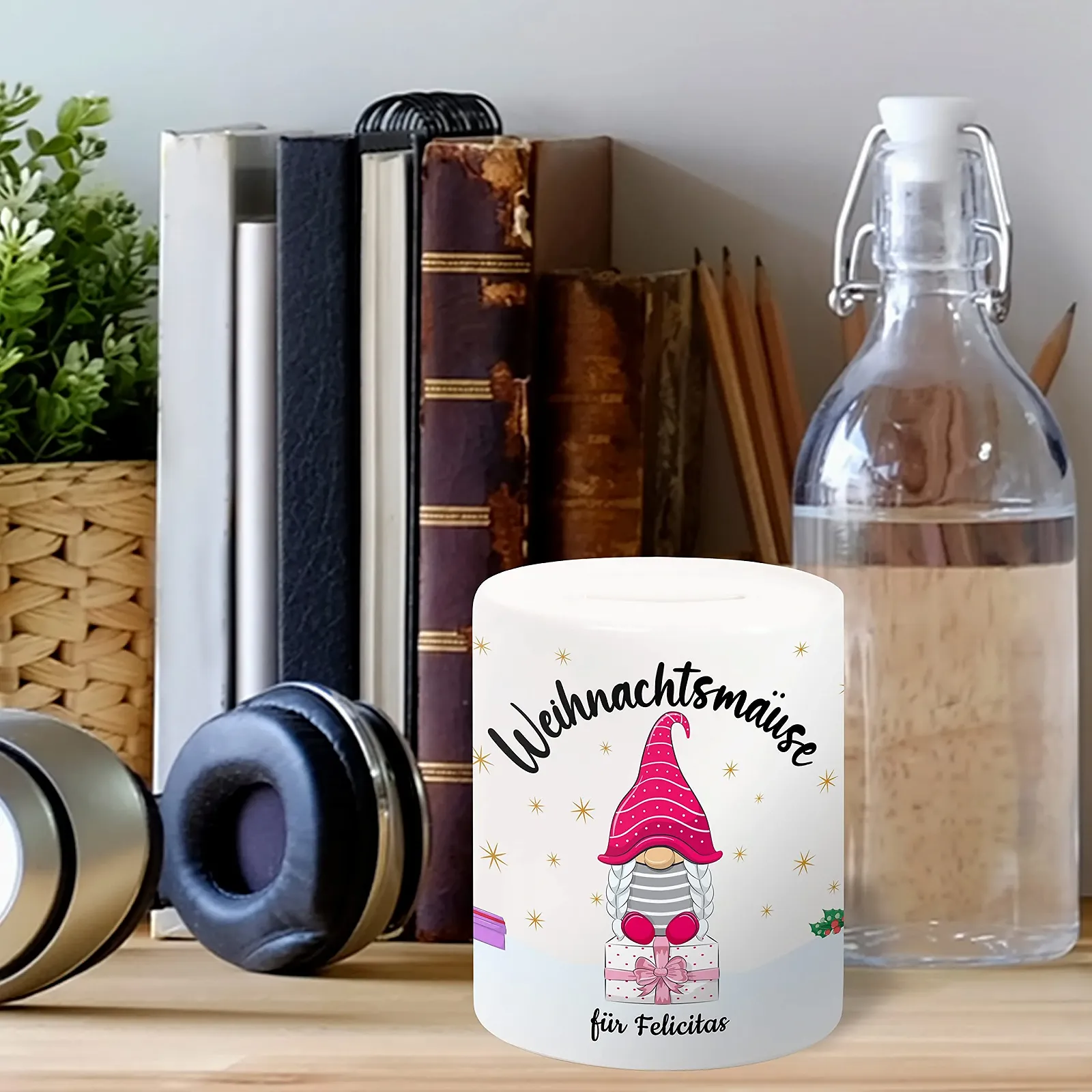 Скарбничка Christmas Mice Персоналізована з ім'ям Керамічна, фото №6