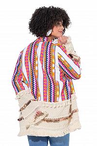 Кімоно Angel of Style Plus Size Відкритий Смугастий з Декоративними Монетами 838557 synthetic.ua - Фото 1