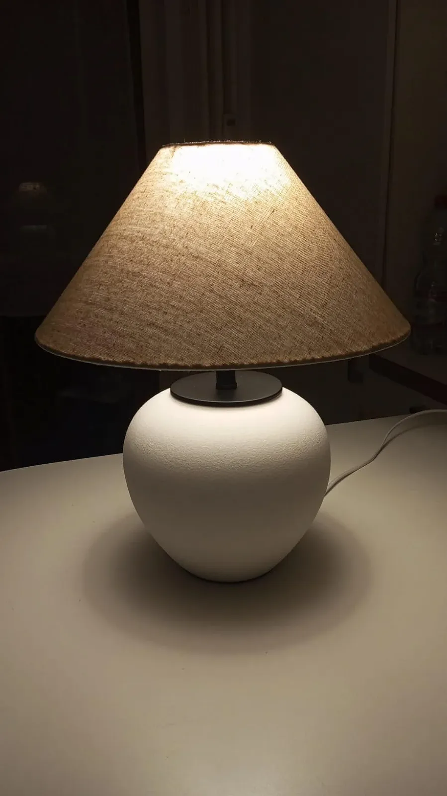 Настільна лампа керамічна Rustic Black Farmhouse Wabi Sabi Vintage Біла, фото №9