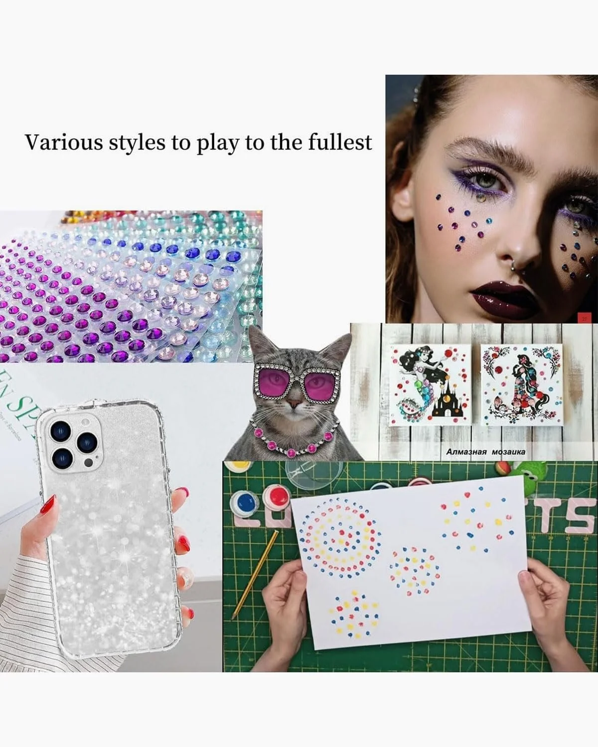 Стрази Блискітки Блискітки Самоклеючі , 2000+ штук, фото №6