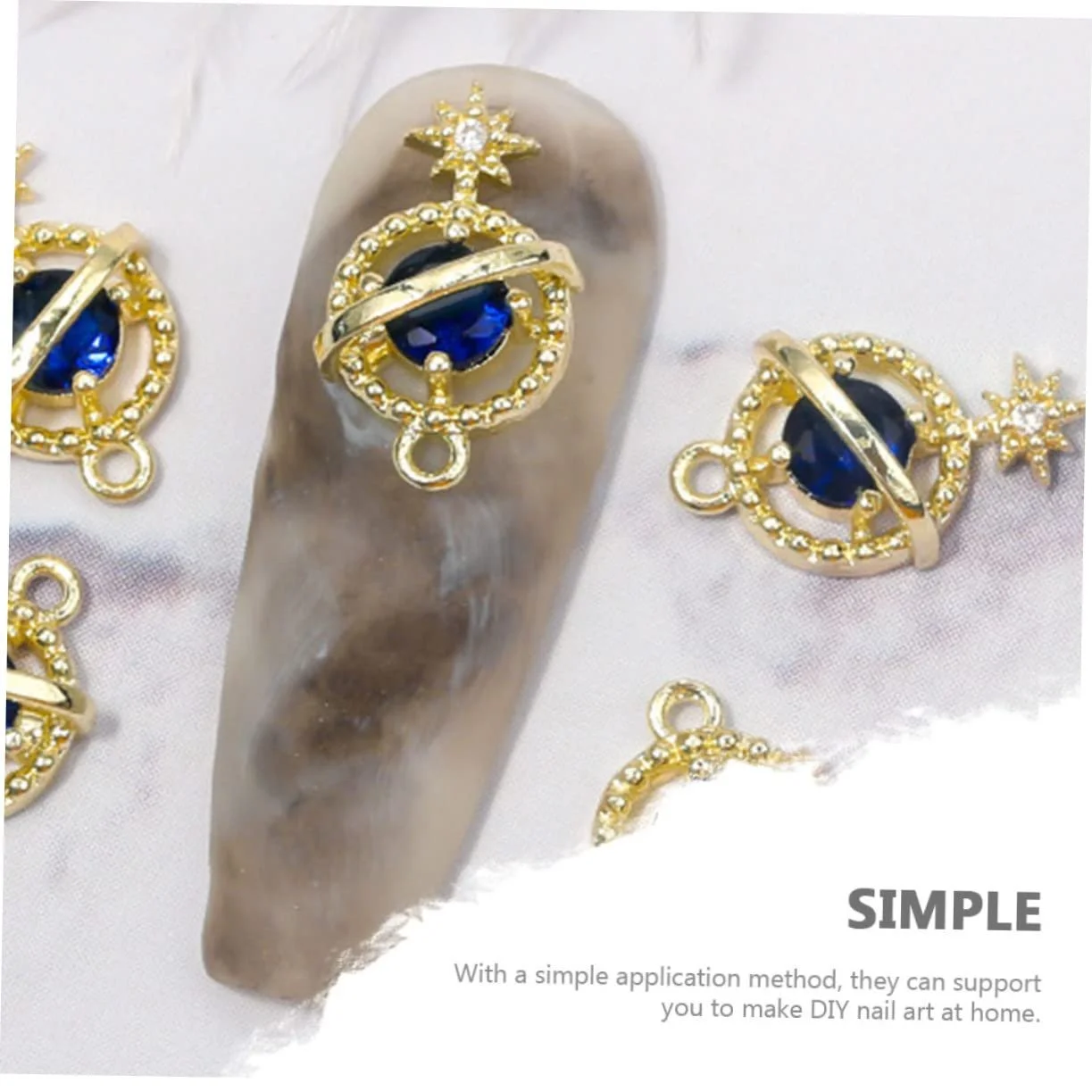 Украшения для ногтей Beavorty, 6 шт., планета, циркон, набор для маникюра, морской стиль, 3D, сплав, модные наклейки, фото №3