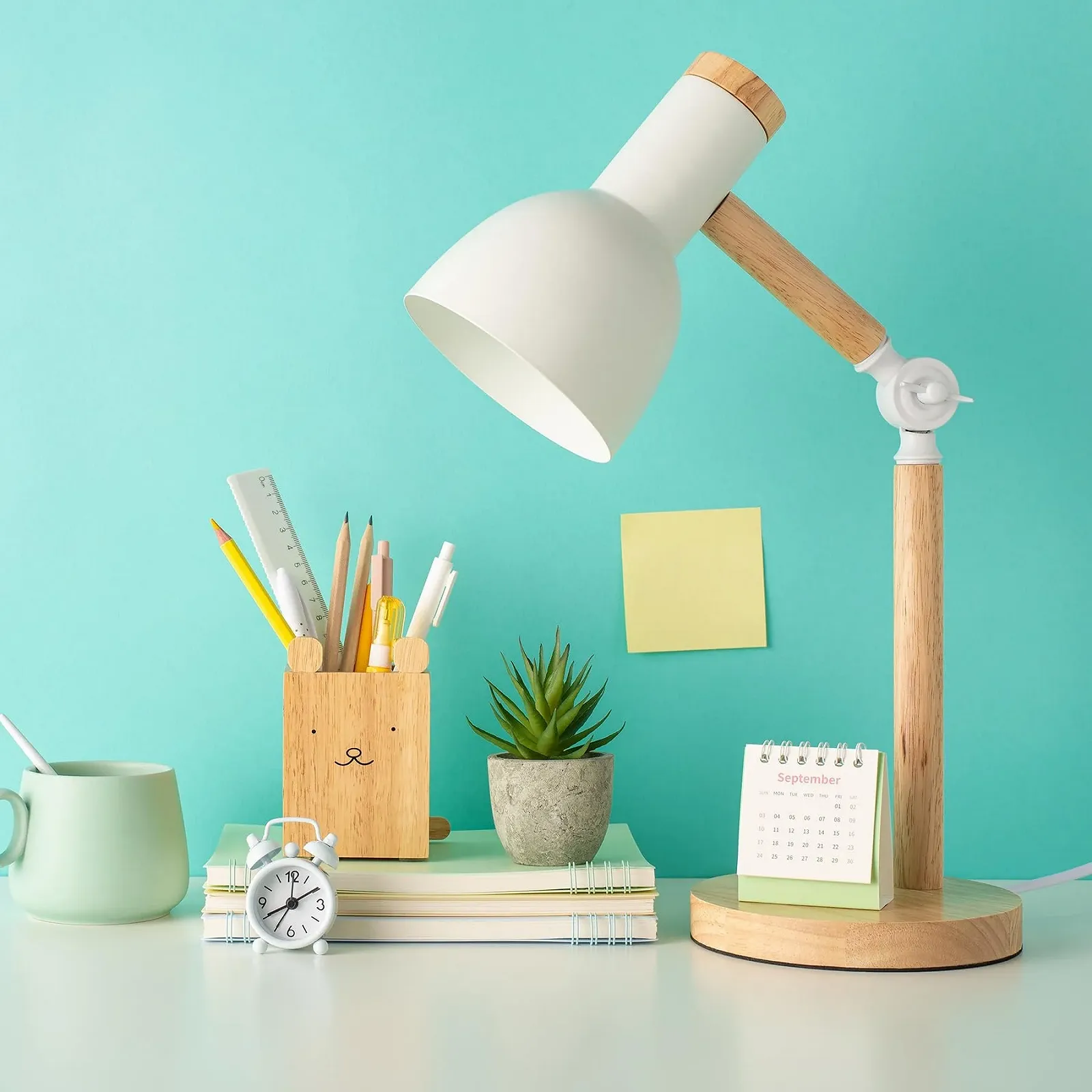 Настільна лампа himmel Adjustable Wooden E27 (Pink), фото №6