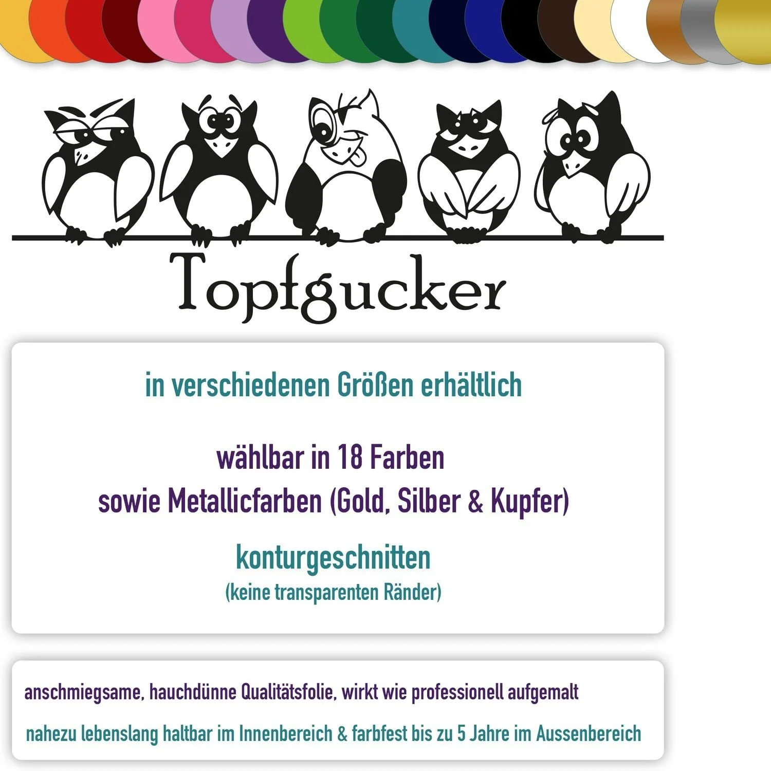 Наклейка на стіну Sunnywall Pot Gazer Owls Birds Size 2 82 x 30 см Світло-рожева, фото №2