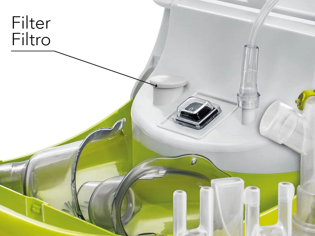 Компресорний інгалятор Norditalia Meganeb Plus / 1.0 Бар / 0.2 - 0.62 мл/хв / 2.8-7.0 мкм / Білий-Зелений, фото №2 Компресорний інгалятор Norditalia Meganeb Plus / 1.0 Бар / 0.2 - 0.62 мл/хв / 2.8-7.0 мкм / Білий-Зелений, фото №2