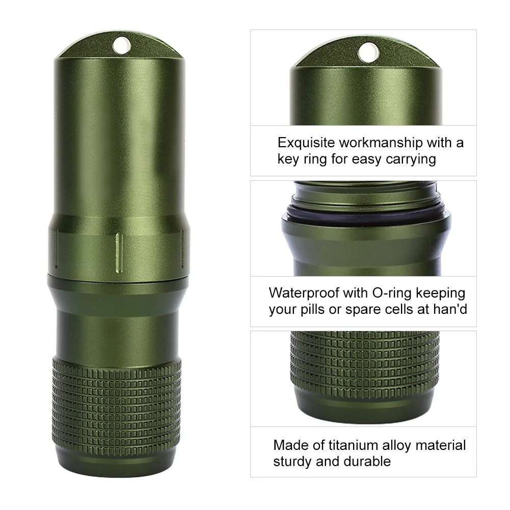 Водонепроникний контейнер Yosoo, тримач для пляшок, набір для виживання, ящик для інструментів, для походів на відкритому повітрі, аварійний комплект, подорожі, GOMASINSUD65108, зелений, фото №4