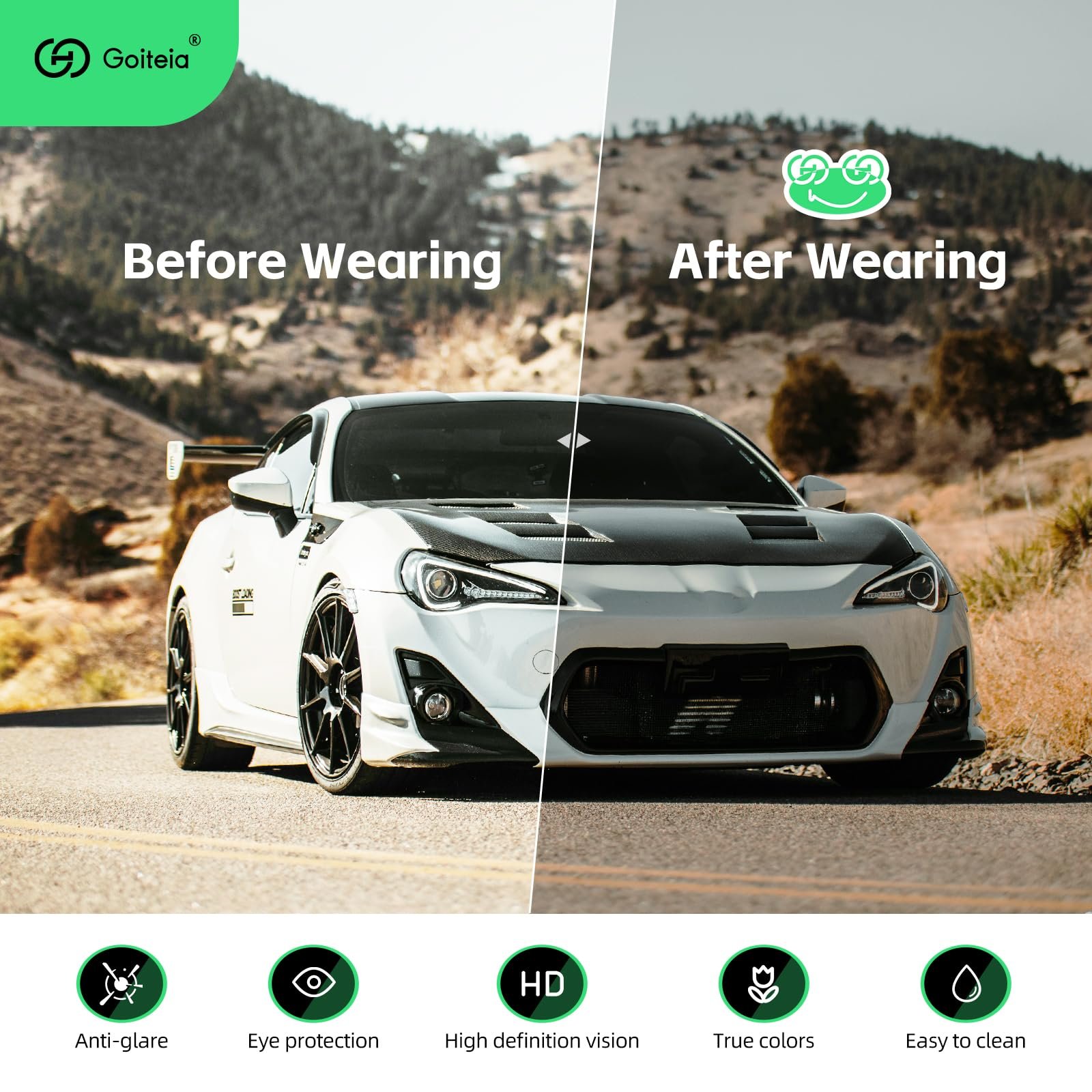 Солнцезащитные очки Goiteia, прикрепляемые к очкам по рецепту, модная оправа, фото №5