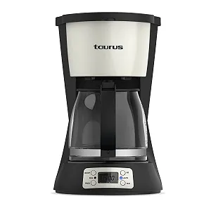 Кофеварка Taurus Vintage Digital Cream Программируемая, 1.5L, Цифровой таймер 24 часа, LCD дисплей, 1000W, Постоянный фильтр, Защита от капель, Нагревательная пластина, Автоотключение Кремовый - Фото 1