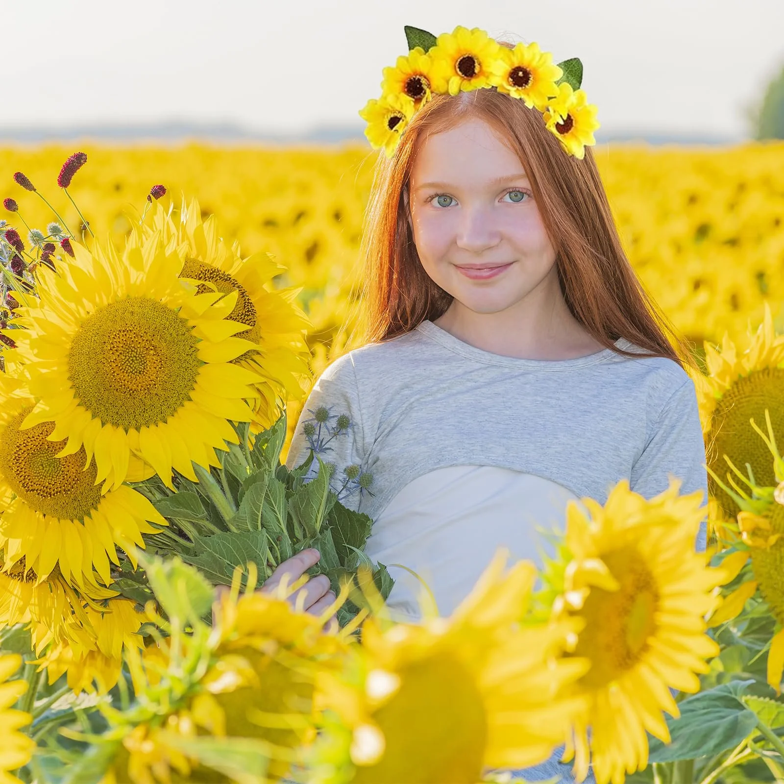 Обруч для волосся Соняшник Квітка для волосся, фото №4